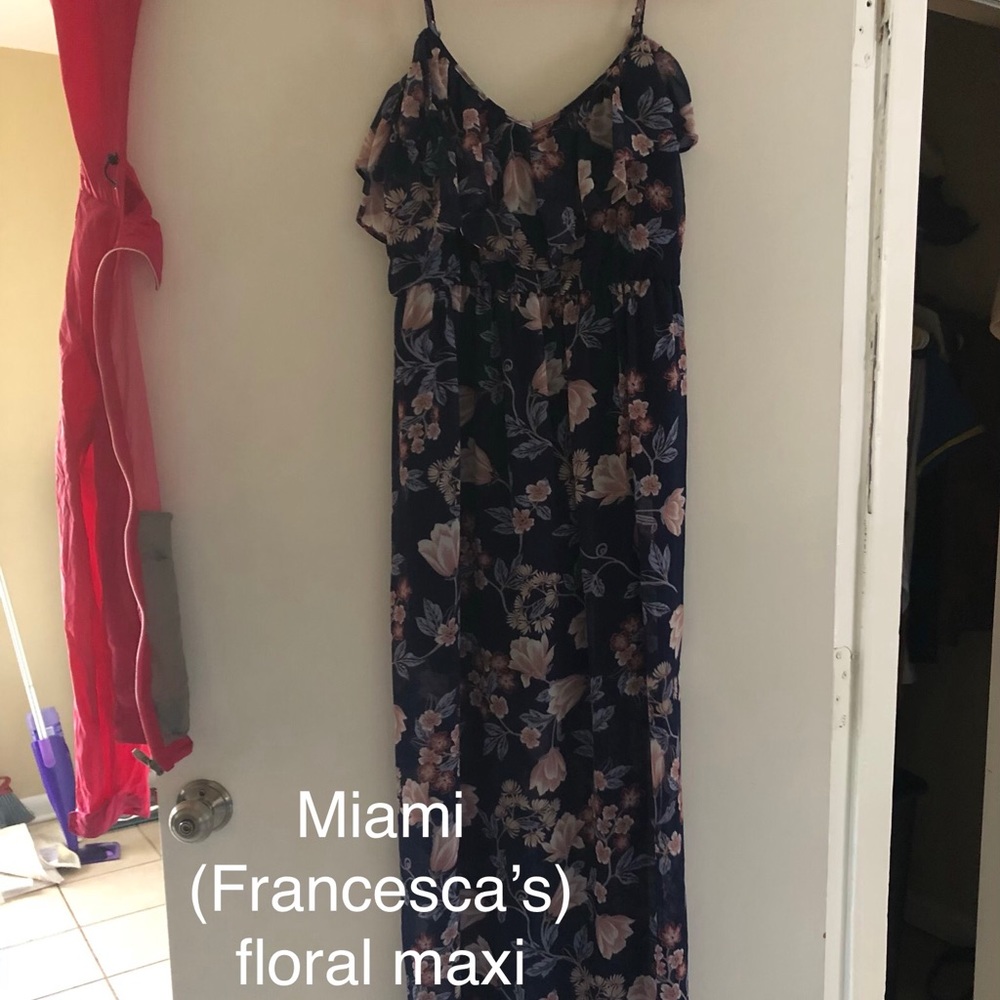 Blue floral maxi dress